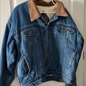 Vintage Wrangler Chore Denim Jacket Sherpa Line Full Button